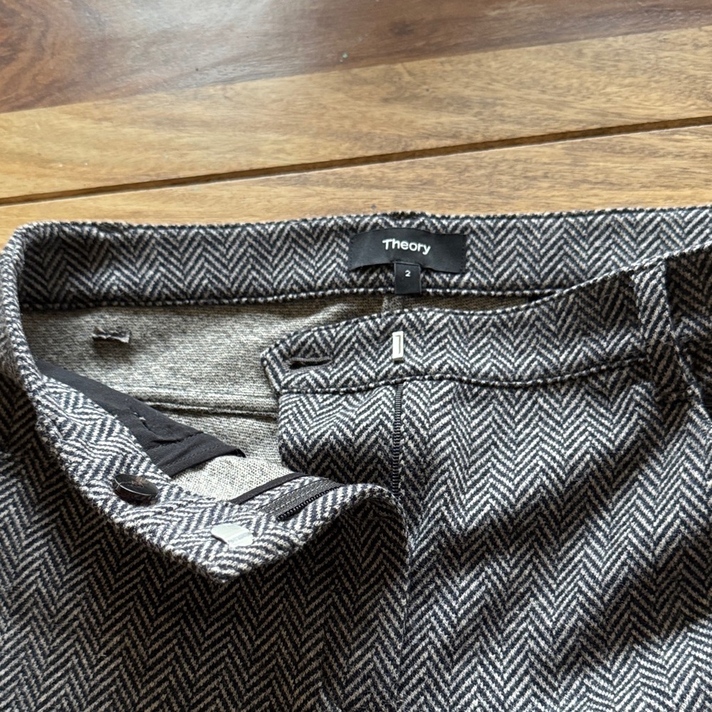 Theory Men's Herringbone Pants - Black and White